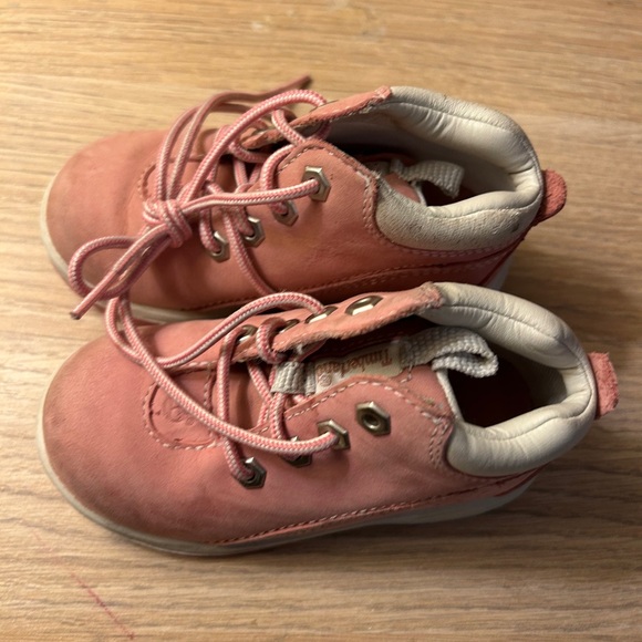 Kids Pink Suede Timberland Boots - Picture 1 of 8